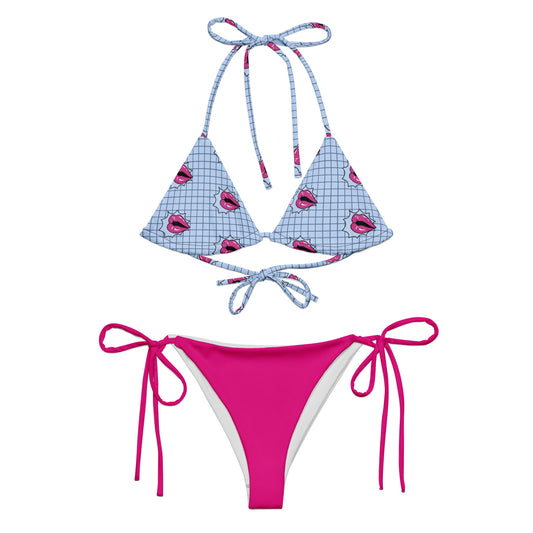 All-over print recycled string bikini