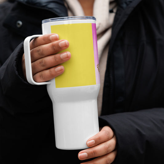 Travel mug with a handle
